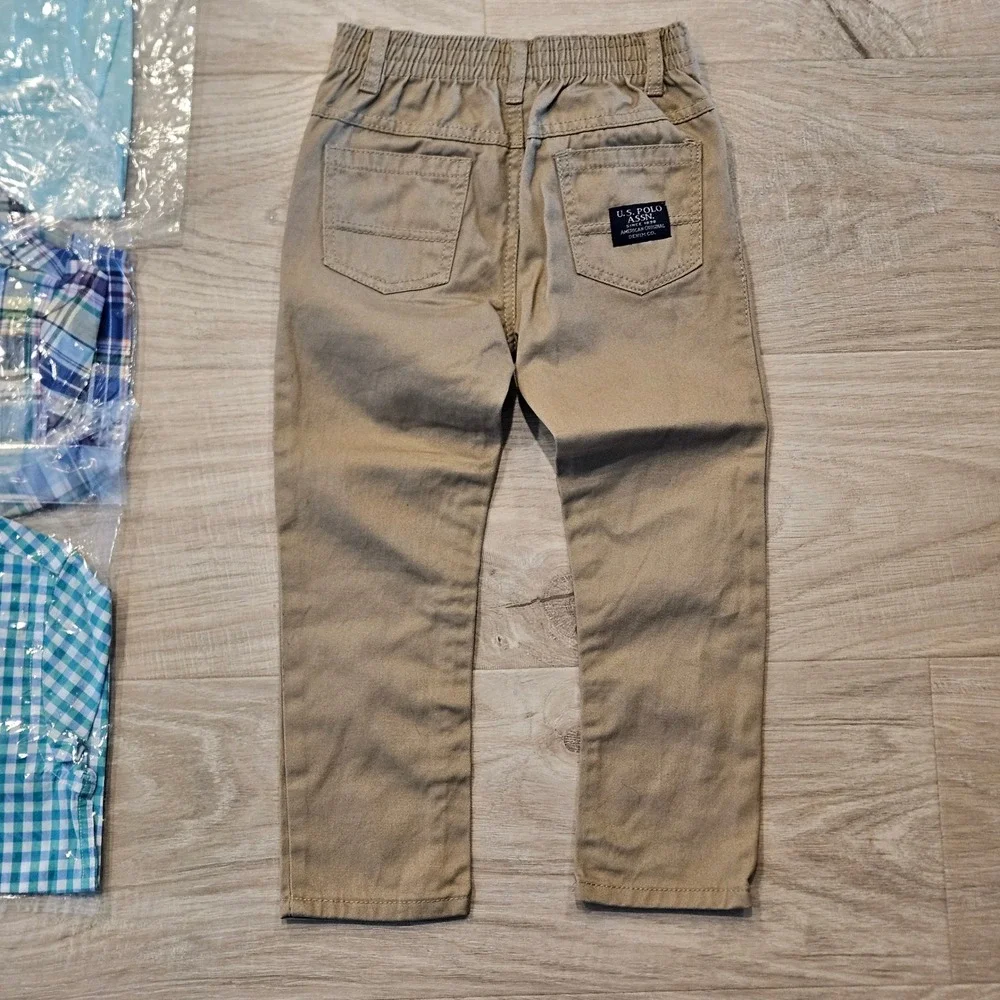Spring Outfits Boys Size 4 Lot of 5 Button Down Shirts Plaid NEW Pants‎ Shorts